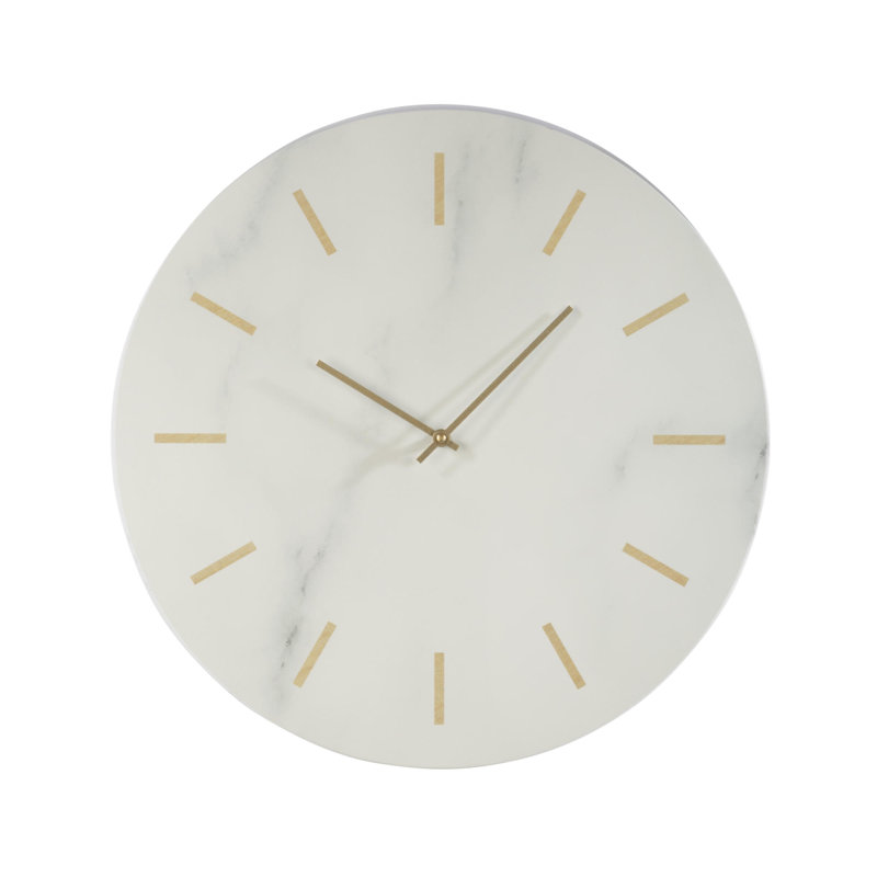 Faux Marble Wood Wall Clock