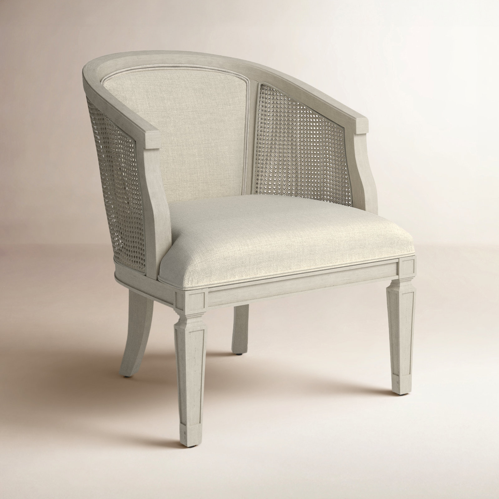 Alaraph Cane Barrel Chair, Off White