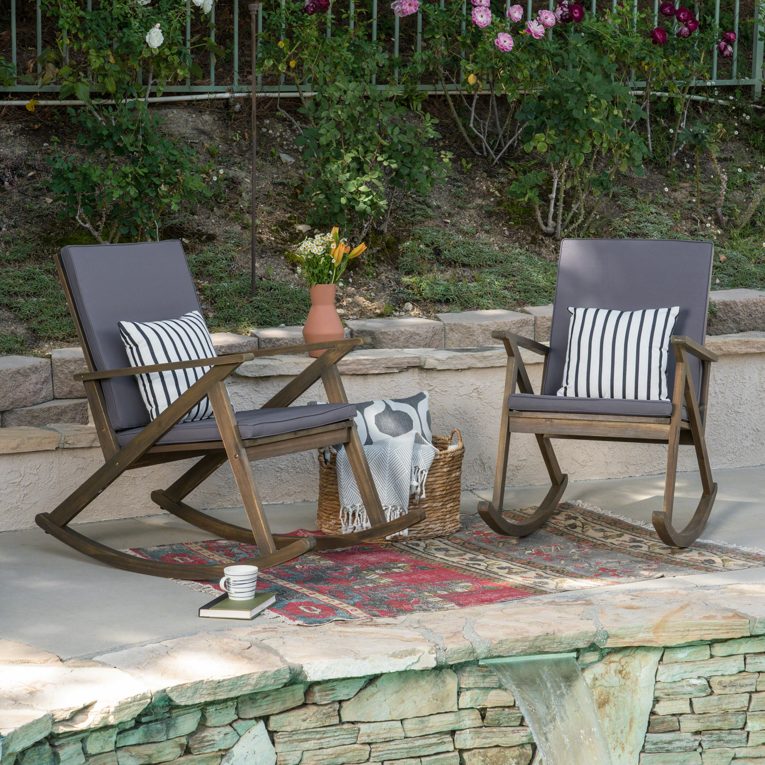 Patio rocking chair discount set