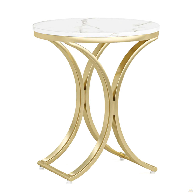 Sofa Side Table,Chic Round End Table,Narrow Coffee Table