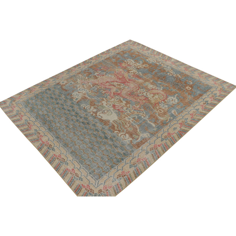 Handmade Kilim Wool Animal Print Area Rug, Rectangle 5' x 7'