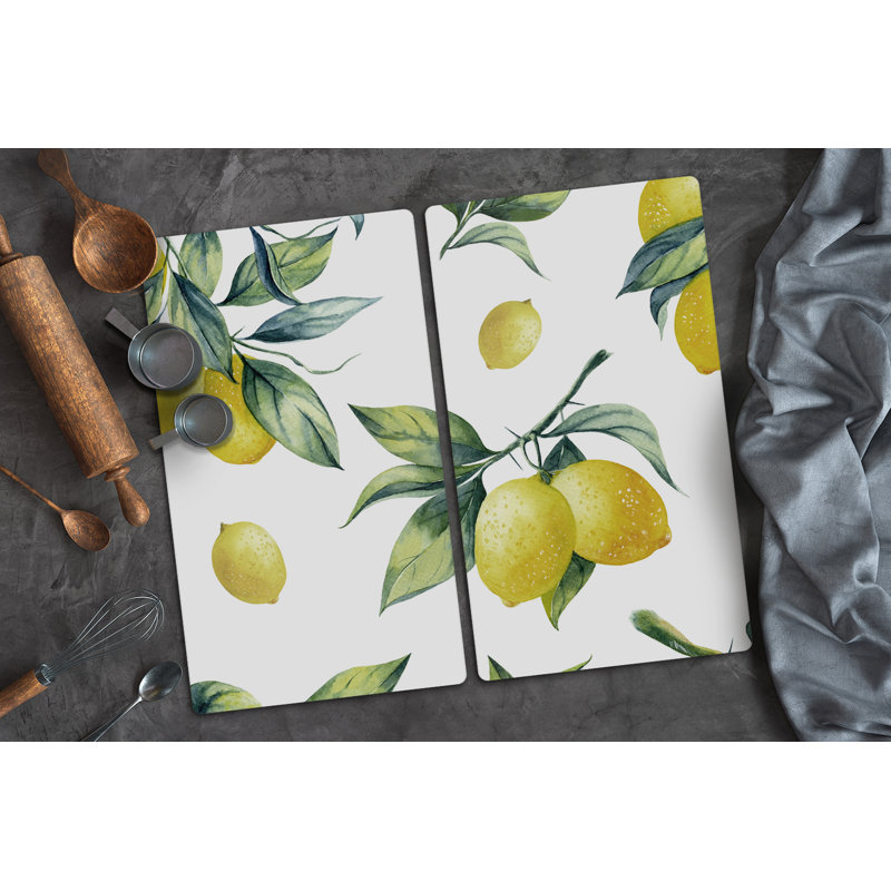 Iancarlo Orginal Painted Lemons Tropical Chopping Board, 30cm L x 52cm W