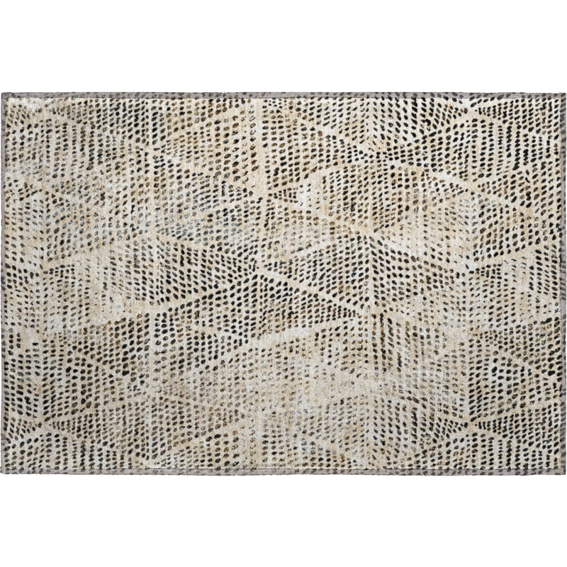 Premium Machine Washable Cerrito AMF591 Beige Rug, Rectangle 1'8" x 2'6"