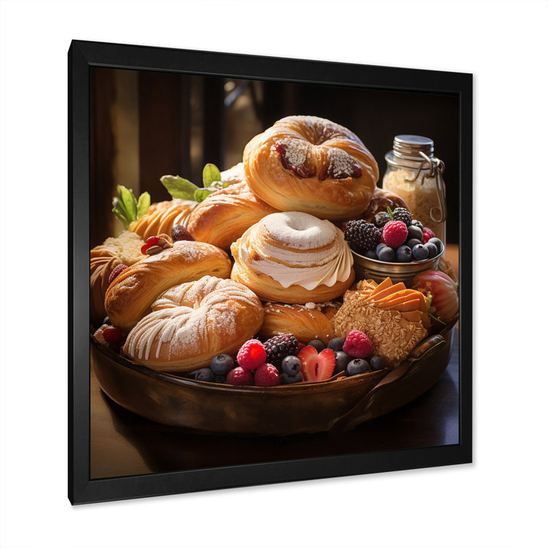 Sweet Pastries I sur toile, H 16 po x l 16 po x P 1 po, Cadre simple noir