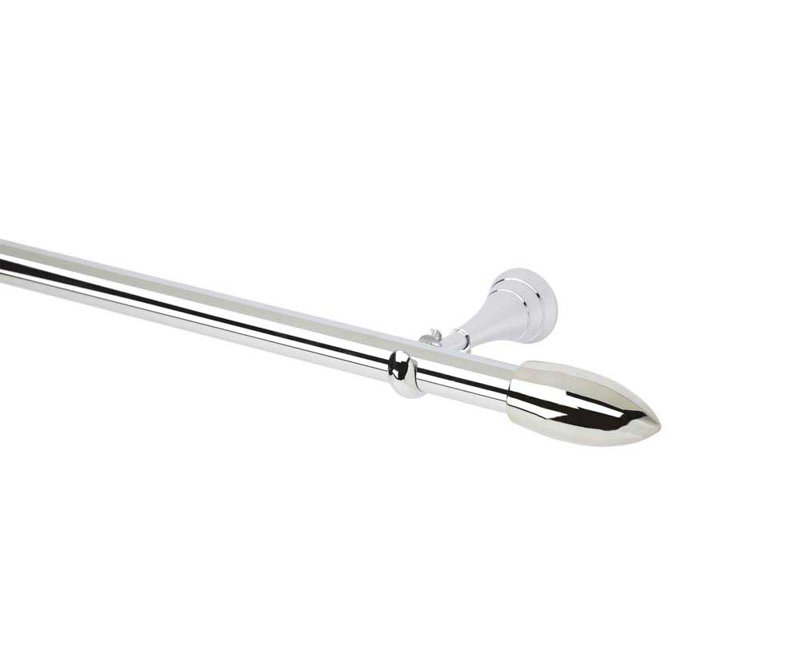 Single Curtain Pole, 120cm W, Spun Brass
