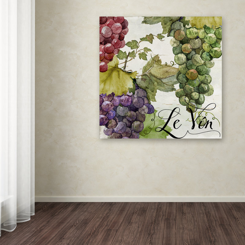 Small Colorful Grapes Canvas Art with French Text