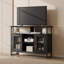 Meuble télé moderne pour téléviseur de 43 po avec tablettes réglables et structure en métal, petit meuble audio-vidéo de 37,8 po avec grande armoire de rangement, console de télévision industrielle pour le salon et la chambre à coucher-63809763-234172505