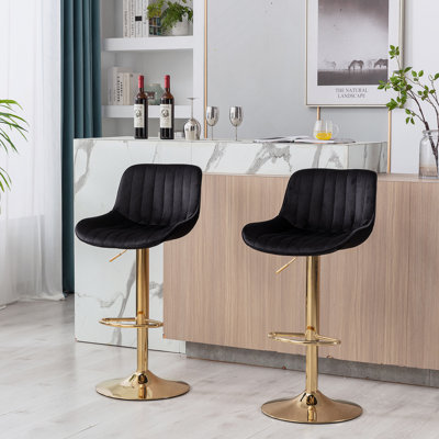 Swivel Upholstered Adjustable Height Counter Stool