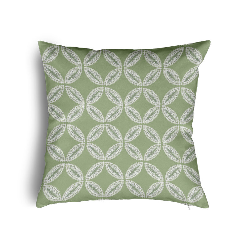 Berryessa Geometric Square Cushion, 45cm H x 45cm W x 13cm D, Green