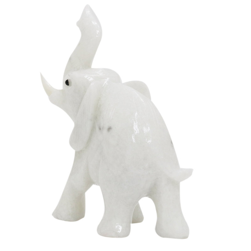 Alexandre Costa Royal White Elephant Calcite Statue