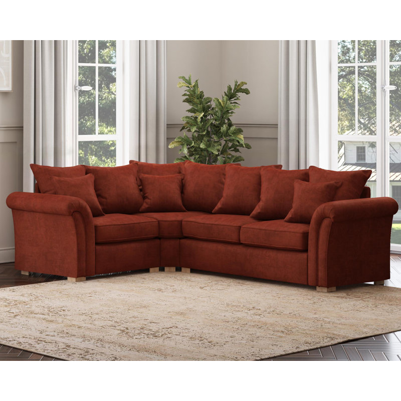 Castleacre Corner with two seats, Scatter Back, Right Hand Facing, Marmalade Polyester