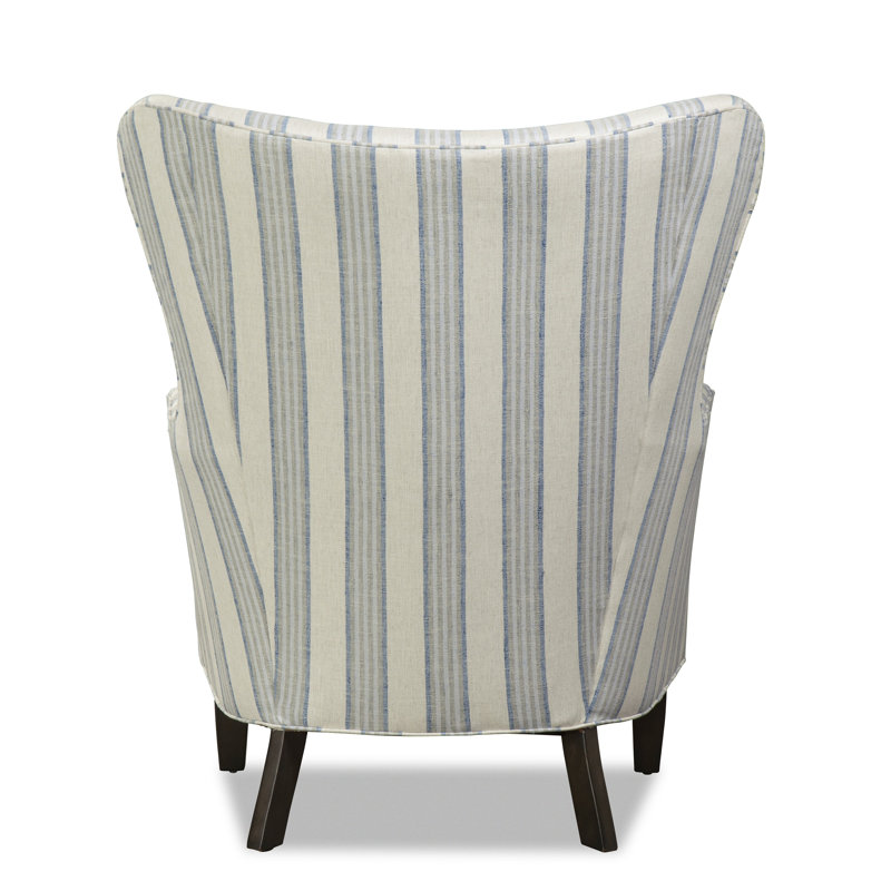 Atlas Wingback Chair, Linework Beige Striped