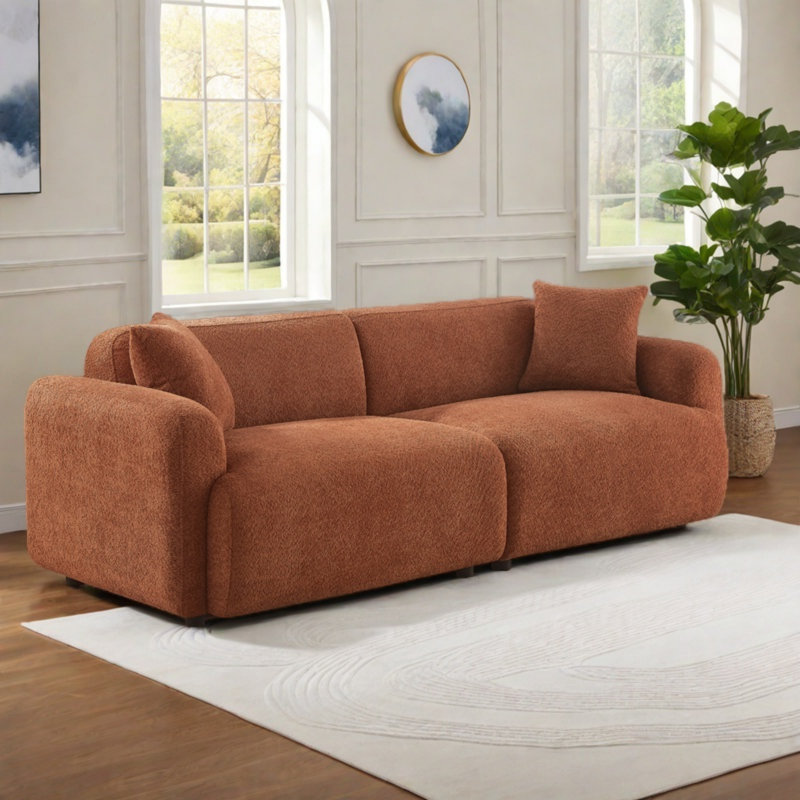 Best-Selling 90" Polyester Boucle 3-Seater Sofa - Stain Resistant, Durable Modern Design for Living Room & Bedroom (444% Sales Growth!)