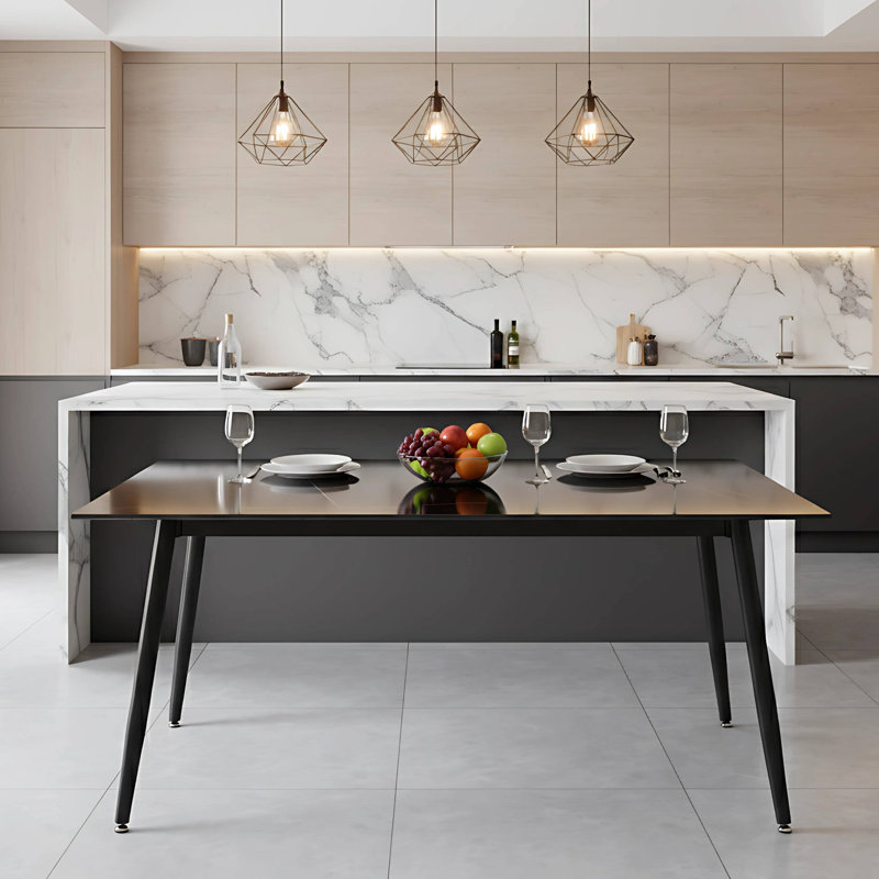 Kyley rectangulaire, H 29,5 po x L 55,11 po x l 31,5 po, Noir et or