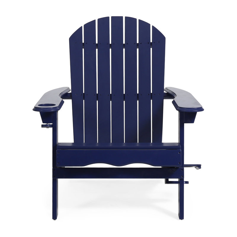 Chaise en bois bleue pour terrasse au bord de la piscine, avec porte-gobelets pliables - profondeur de 30,96 po, largeur de 36,71 po, hauteur de 34,68 po, détente extérieure de 22,08 lb, fonction profonde, large, haute,