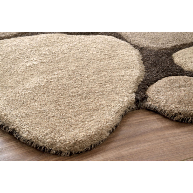 Tapis brun foncé en laine tissé à plat à la main Alpert, Rectangle 8 pi 6 po x 11 pi 6 po