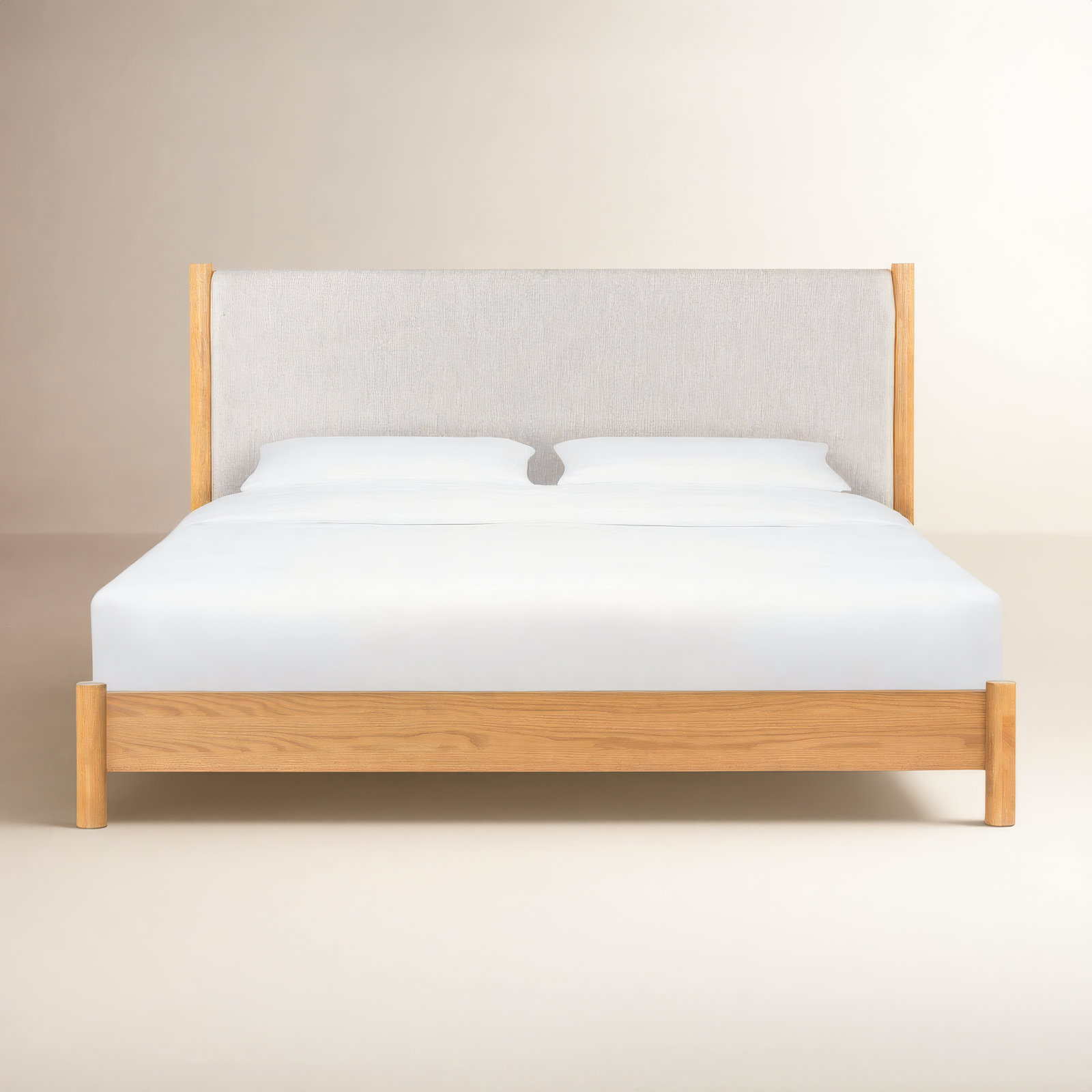 Kaplan Wood Bed, King, Natural/Beige