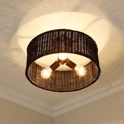 Cuthmore Wicker Semi Flush Mount