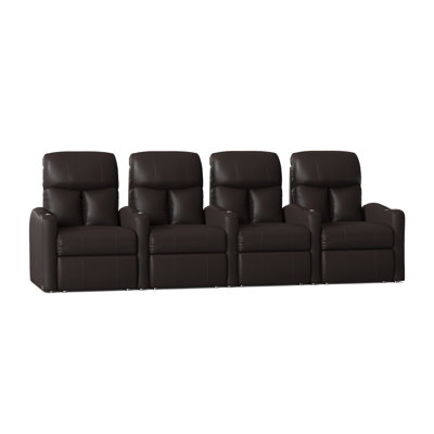 Upholstered Home Theater Seating with Cup Holder
