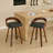 Riggan Faux Leather Upholstered Swivel Bar Stools-671769631