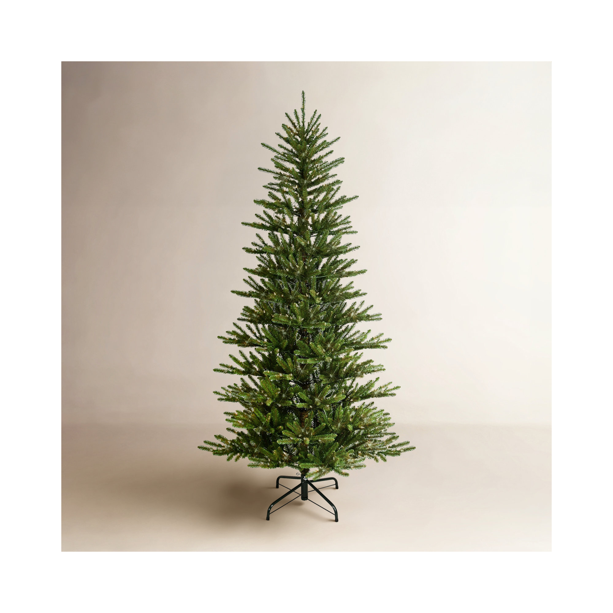 Lighted Artificial Spruce Christmas Tree, 7.5 Ft