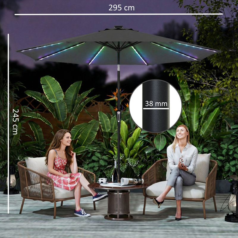 295cm Market Parasol, Dark Grey