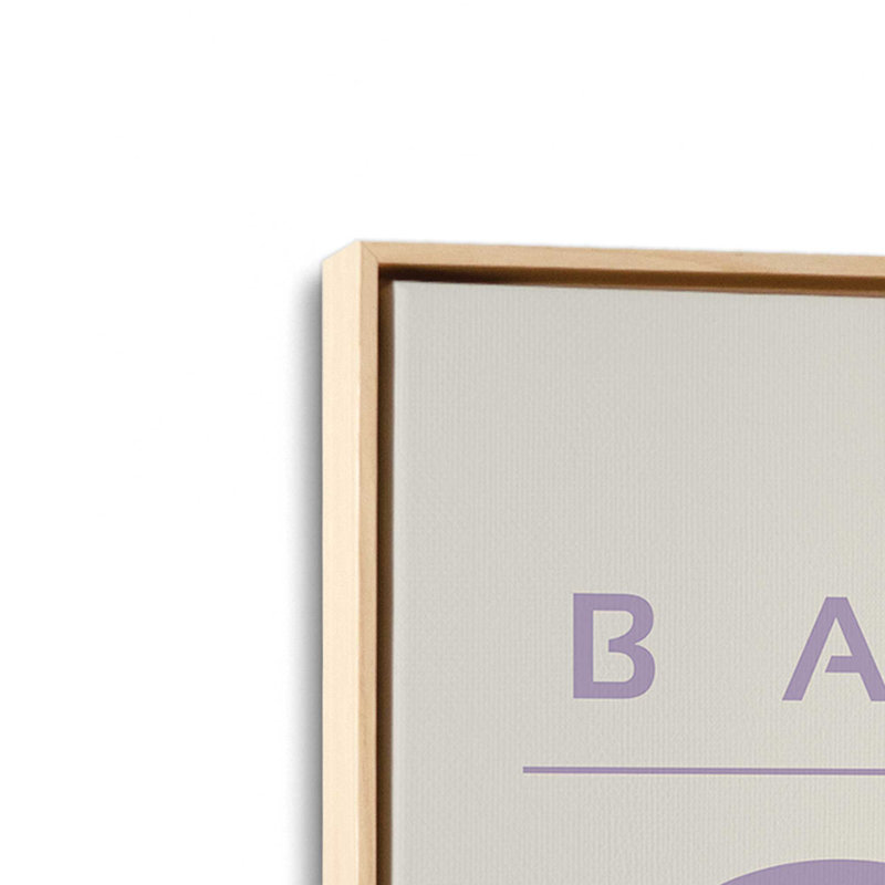 Affiche mauve rétro Bauhaus mauve sur toile tendue, H 12,75 po x l 8,75 po, Bleu, Toile blanche opaque
