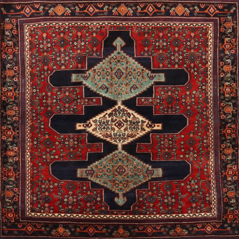 Tapis oriental rouge / noir, Rectangle 5 pi x 7 pi