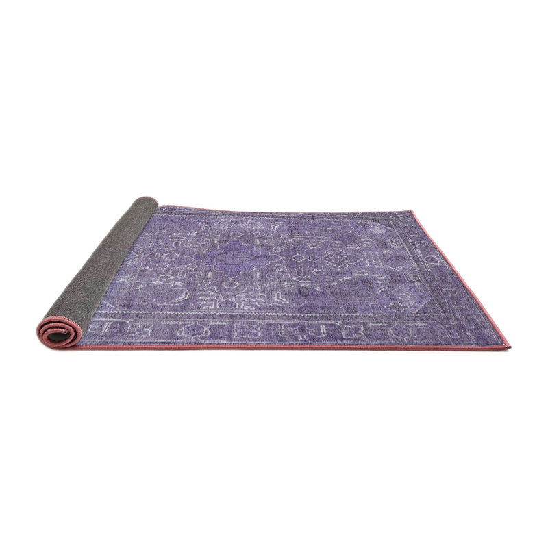 Tapis traditionnel violet / blanc Hermanni, Rond 4 pi