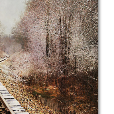 Vidur 'Snow On The Tracks' Photographic Print on Wrapped Canvas