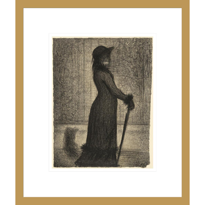 «Woman Strolling» par Georges Seurat, impression giclée sur cadre, H 16,19 po x l 13,75 po