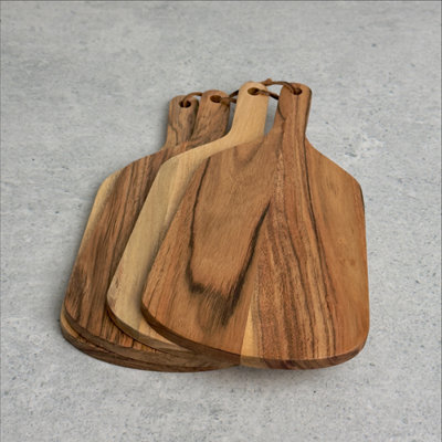 Ensemble de planches à découper et à servir en bois d'acacia