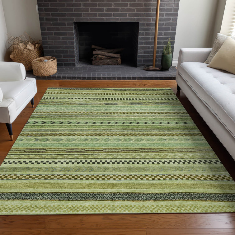 Machine Washable Indoor/Outdoor Claudian ACN1625 Aloe Rug