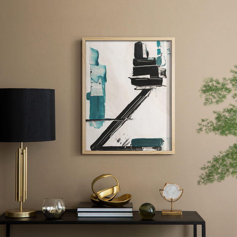 «Geometric Notes IV», reproduction encadrée - bois massif, Naturel, H 30 po x l 24 po