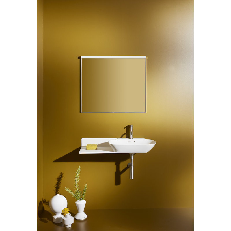 Ino 35.43'' L Bathroom Sink, Single Hole, Left Shelf