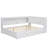 Full Size Wood Daybed With Storage Shelves, USB, LED, And Trundle-1435191626