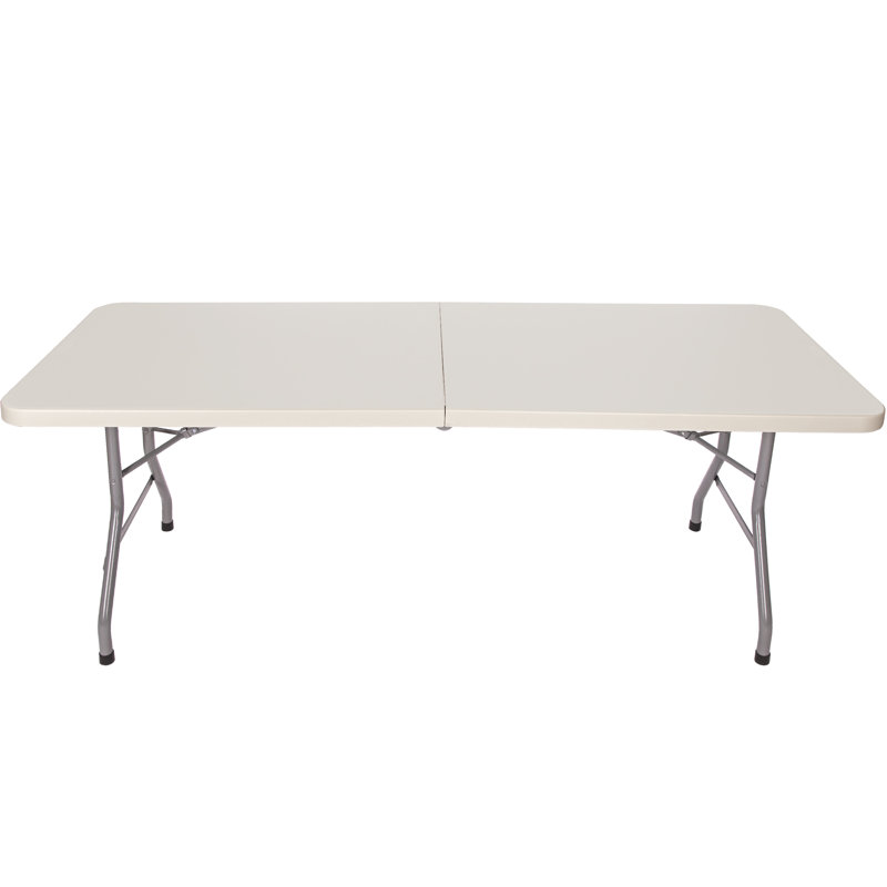 Hampden 72" Gray Plastic and Steel Fold-In-Half Table
