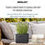 Concrete Effect Square Planter, Frostproof Outdoor Plant Pot, Garden Planter Box with Drainage Holes, Black Square Plant Pot with Straw Ribbed Pattern