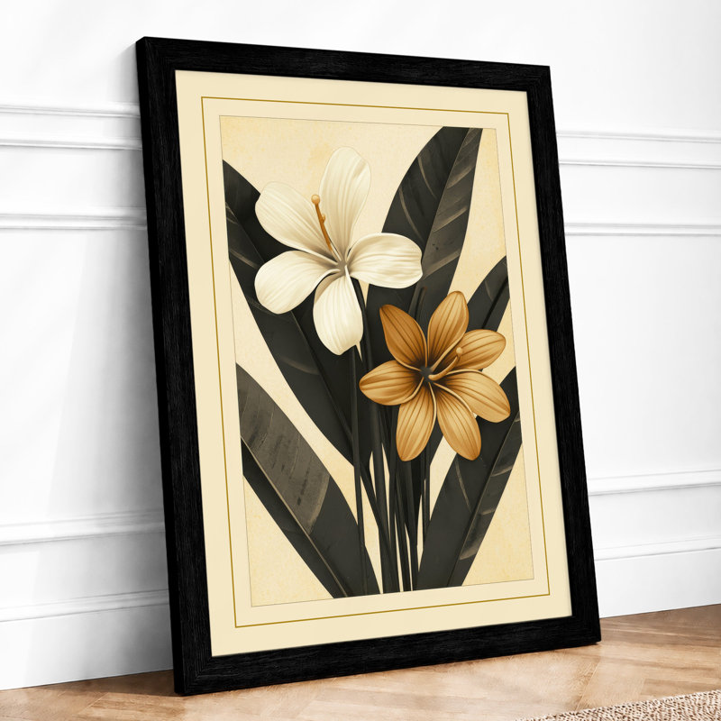 Two Studies Botanical - Print, A2 - 59.4 x 42.0 cm, Black