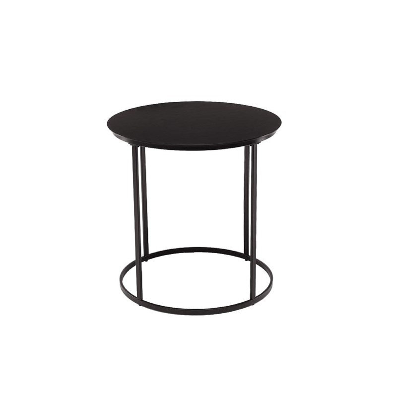  Table de bout contemporaine ronde en métal brun foncé
