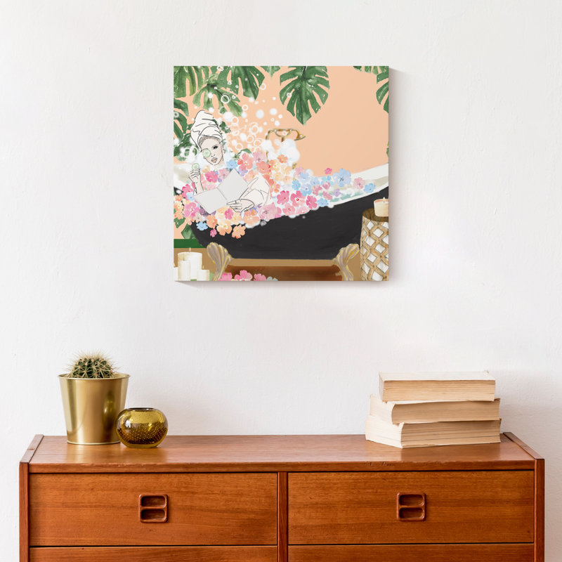 «Tub Girl», reproduction sur toile, H 12 po x l 12 po x P 1,25 po