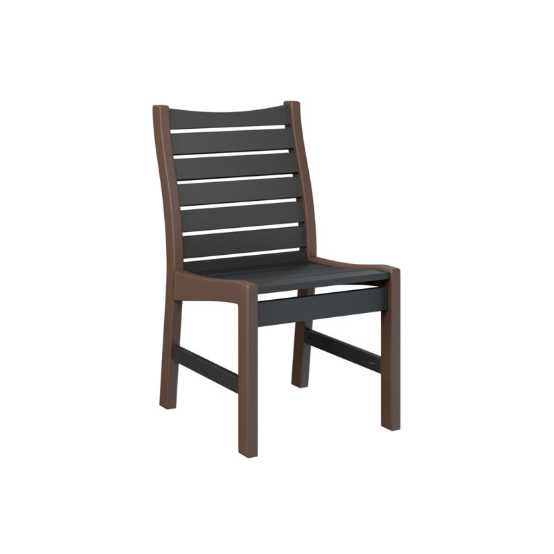 Bristol Outdoor Dining Side Chair, Black/Chocolate Brown
