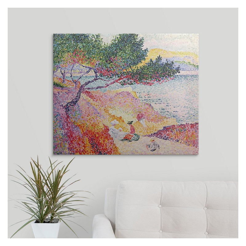 « la plage de saint-clair » par henri edmond, Toile, H 24 po x l 30 po x P 1,25 po