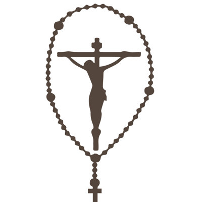 Décalcomanie murale crucifix rosary