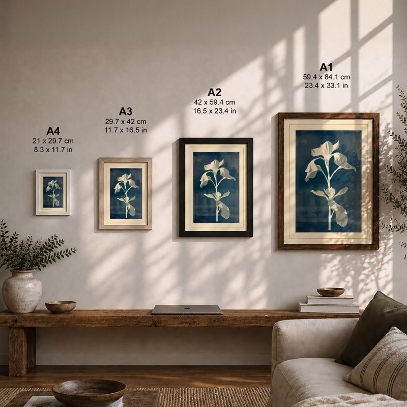 Iris Study Botanical - Framed Print, Unframed, A2 - 59.4 x 42.0 cm