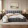 Queen Size Upholstered Platform Bed With Thick Fabric, Grounded Bed With Solid Frame