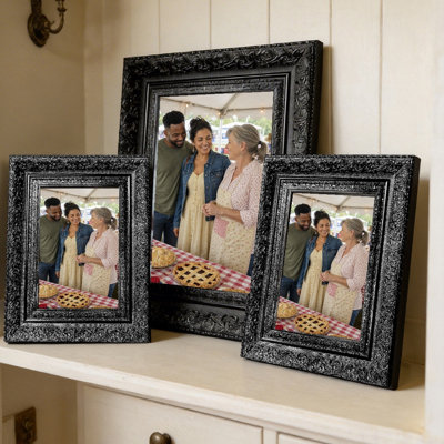 Cadre 8 po x 10 po noir classique moderne 3 pièces pour cadeaux d'anniversaire