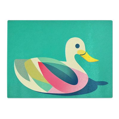 Dramatic Abstract Duck  Glass Chopping Board