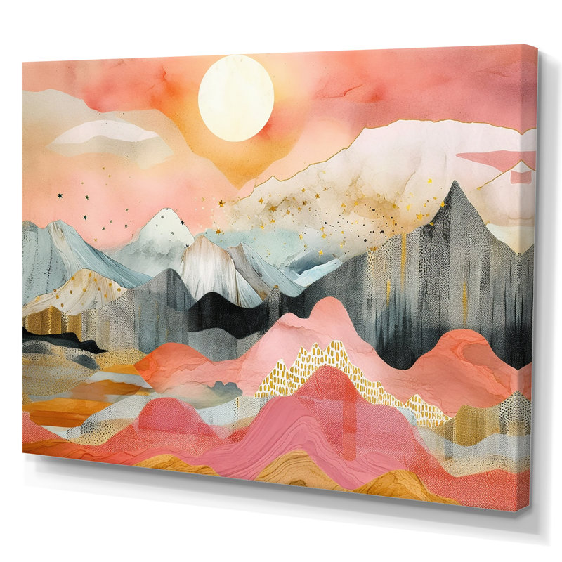 Paysage de montagne vibrant III, Toile tendue, H 16 po x l 32 po x P 1 po