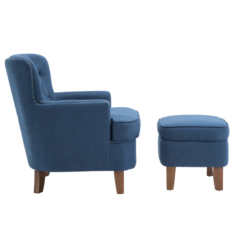 Fauteuil Arrison, Mélange de polyester bleu